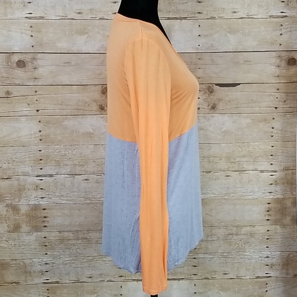 Anthropologie Bordeaux Color Block Long Sleeve Tee - Picture 4 of 6